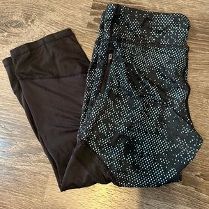 Black and Teal cropped leggings